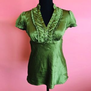 GORGEOUS GREEN SILKY SOFT BLOUSE